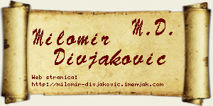 Milomir Divjaković vizit kartica